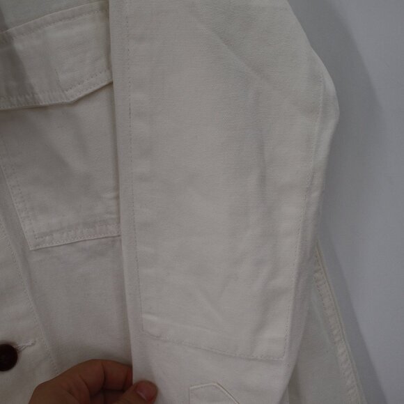 NWT Uskees workshirt Mens small button front work shirt cream organic cotton - Picture 6 of 16